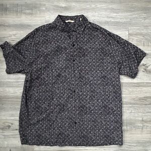 Paradise Collection Men's Black&Gray Short Sleeve Button Down Sz XL